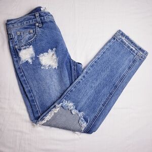 BY THE WAY blue denim distressed jeans Size 25
